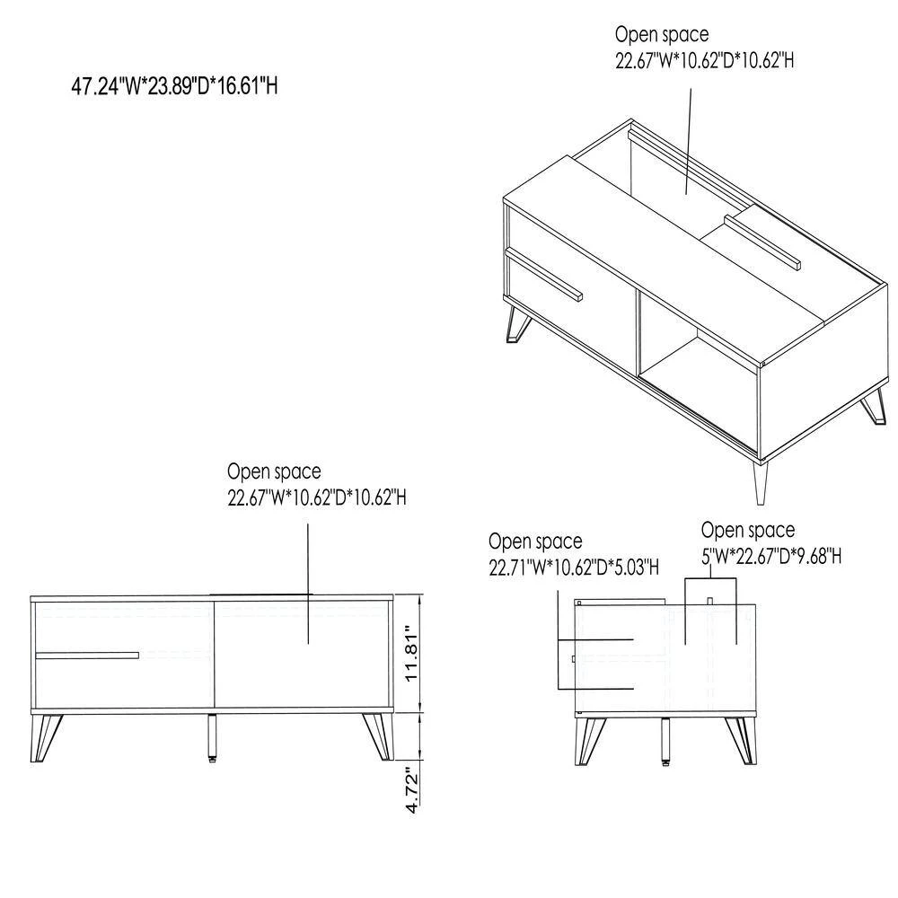 Nowlin 48 in. Natural Oak Large Rectangle Wood Coffee Table with Shelf by Furniture of America 7 Nowlin 48 in. Natural Oak Large Rectangle Wood Coffee Table with Shelf by Furniture of America - Image 7