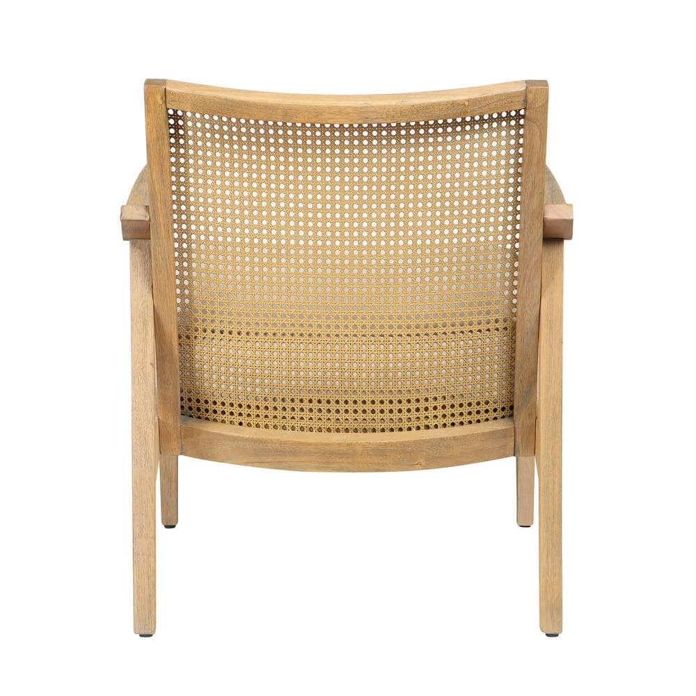 Council Natural Tone and Beige Wood Removable Cushions Accent Chair by Furniture of America 4 Council Natural Tone and Beige Wood Removable Cushions Accent Chair by Furniture of America - Image 4