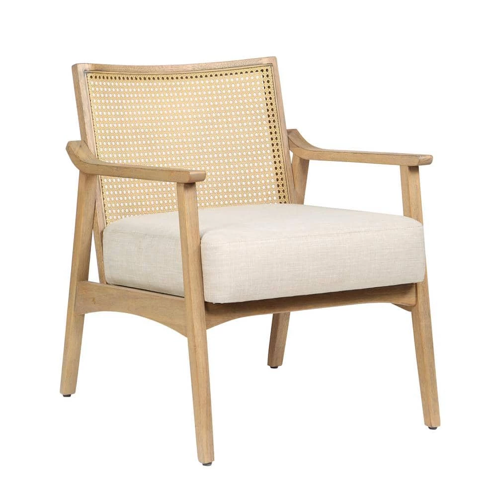 Council Natural Tone and Beige Wood Removable Cushions Accent Chair by Furniture of America 1 Council Natural Tone and Beige Wood Removable Cushions Accent Chair by Furniture of America