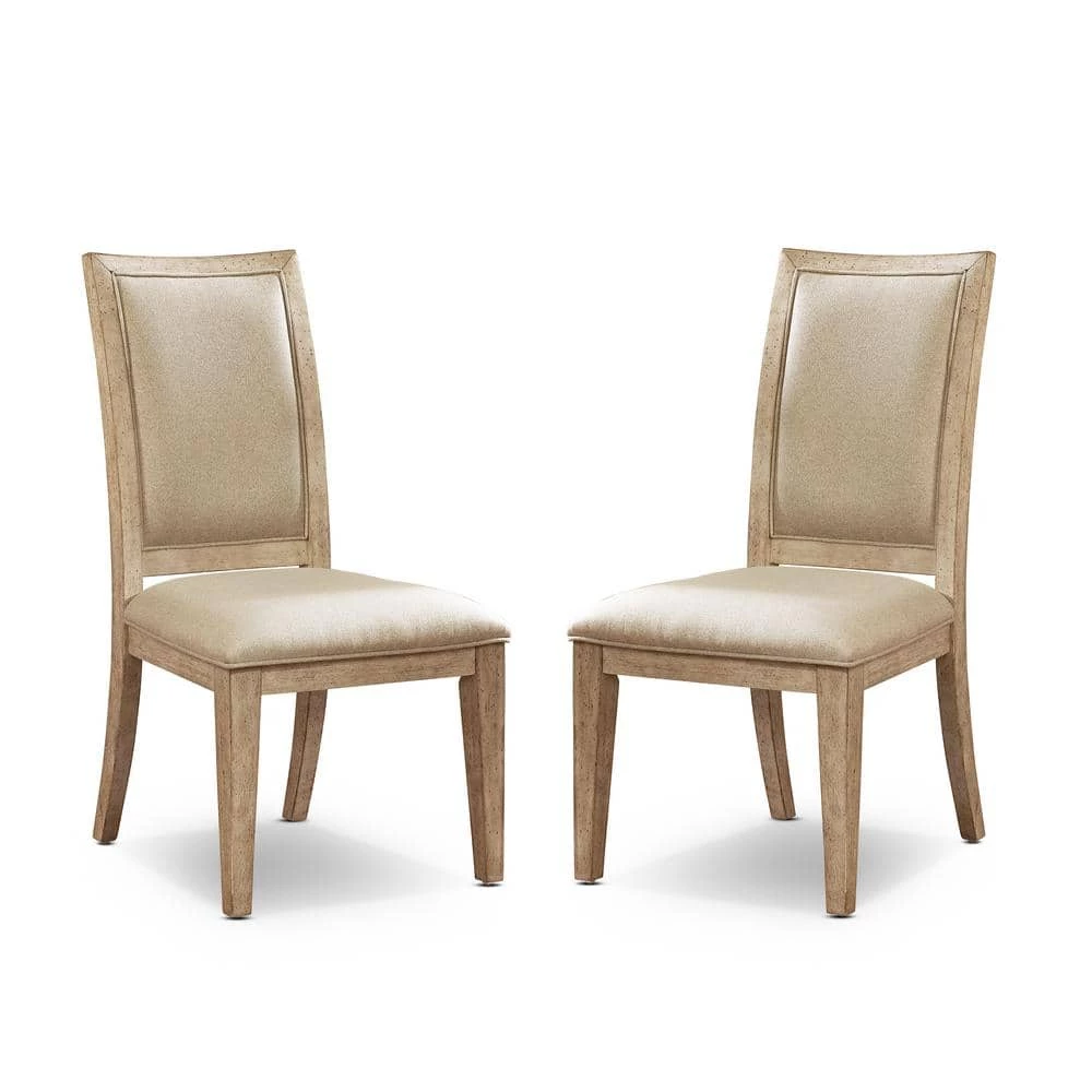 Edgewater Natural Tone and Beige Side Chairs (Set of 2) by Furniture of America 1 Edgewater Natural Tone and Beige Side Chairs (Set of 2) by Furniture of America