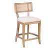 Claymore Natural Tone and Beige Solid Wood Woven Cane-Back Counter Height Chair by Furniture of America