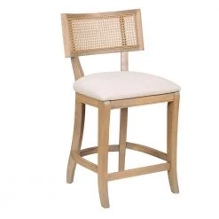 Claymore Natural Tone and Beige Solid Wood Woven Cane-Back Counter Height Chair by Furniture of America