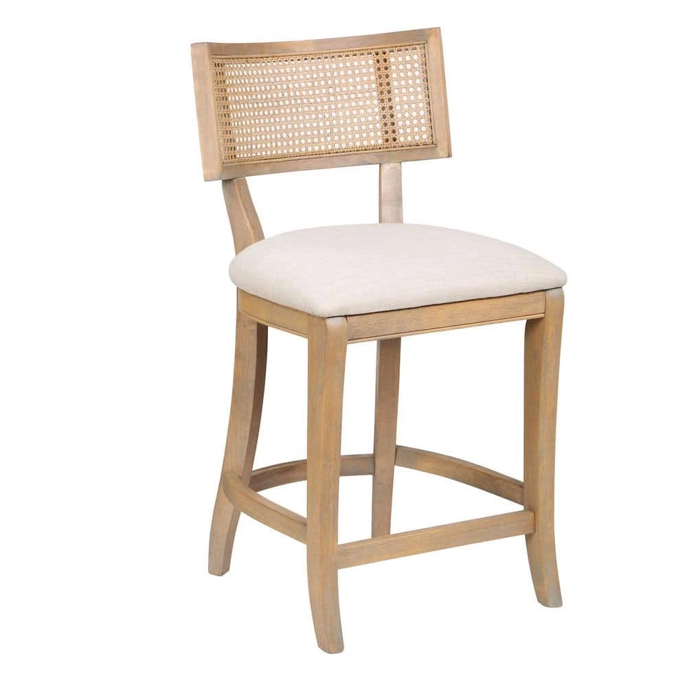 Claymore Natural Tone and Beige Solid Wood Woven Cane-Back Counter Height Chair by Furniture of America 1 Claymore Natural Tone and Beige Solid Wood Woven Cane-Back Counter Height Chair by Furniture of America