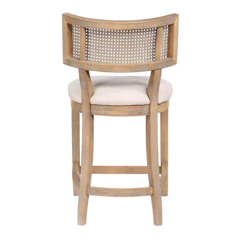 Claymore Natural Tone and Beige Solid Wood Woven Cane-Back Counter Height Chair by Furniture of America 3 Claymore Natural Tone and Beige Solid Wood Woven Cane-Back Counter Height Chair by Furniture of America - Image 3