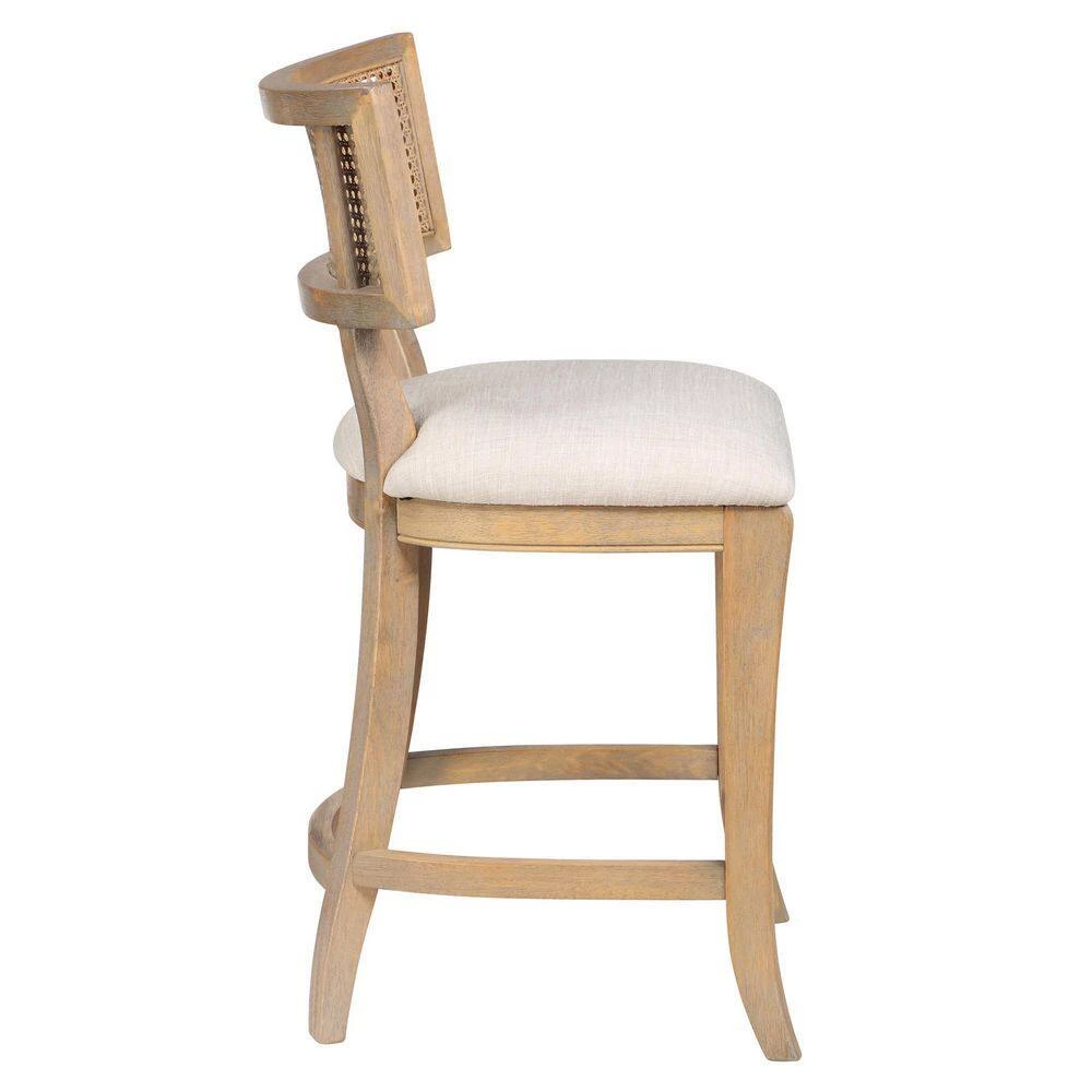 Claymore Natural Tone and Beige Solid Wood Woven Cane-Back Counter Height Chair by Furniture of America 2 Claymore Natural Tone and Beige Solid Wood Woven Cane-Back Counter Height Chair by Furniture of America - Image 2