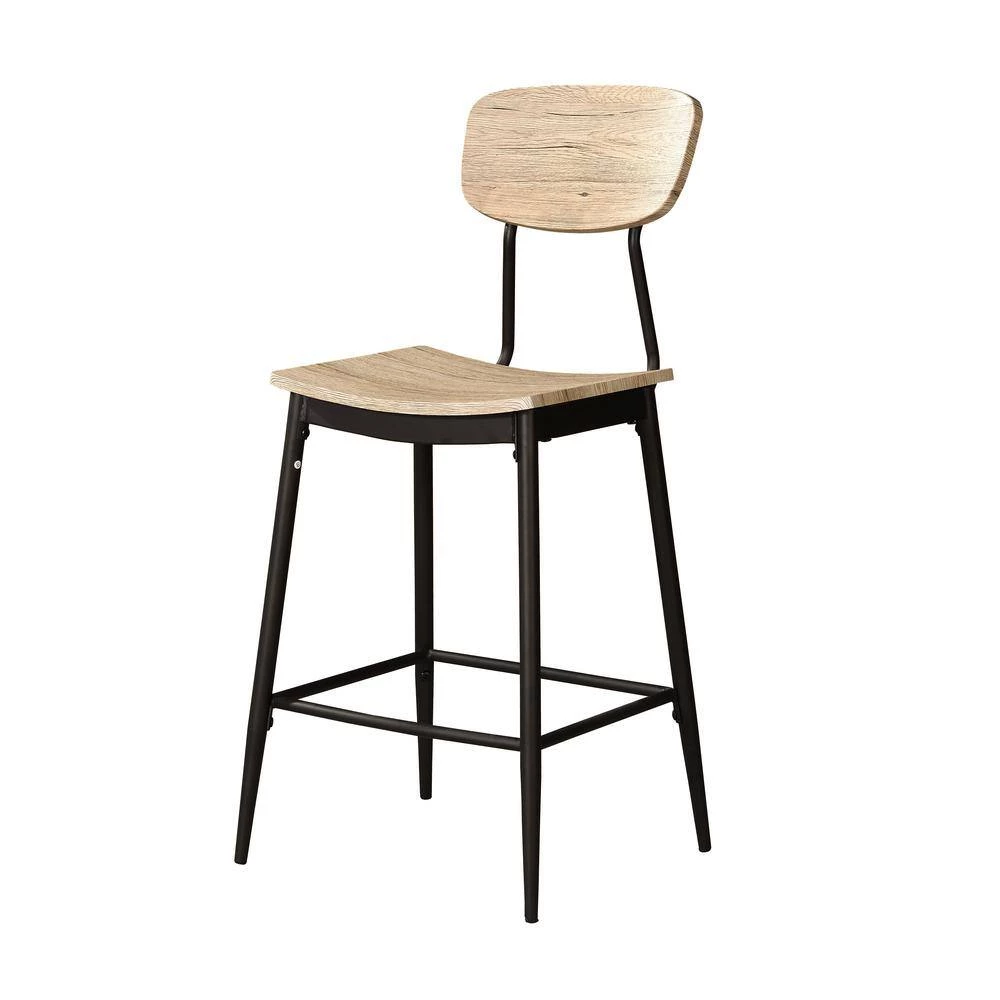 Melsin 5-Piece Natural Tone and Bronze Counter Height Table Set by Furniture of America 6 Melsin 5-Piece Natural Tone and Bronze Counter Height Table Set by Furniture of America - Image 6