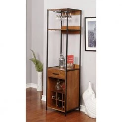 Acadian 6-Bottle Natural Free Standing Wine Rack by Furniture of America -Furniture of America Sales Store natural tone furniture of america bar cabinets idf ac6052nt 31 1000