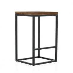 Homeville 25 in. Natural Tone Backless Steel Bar Stool by Furniture of America
