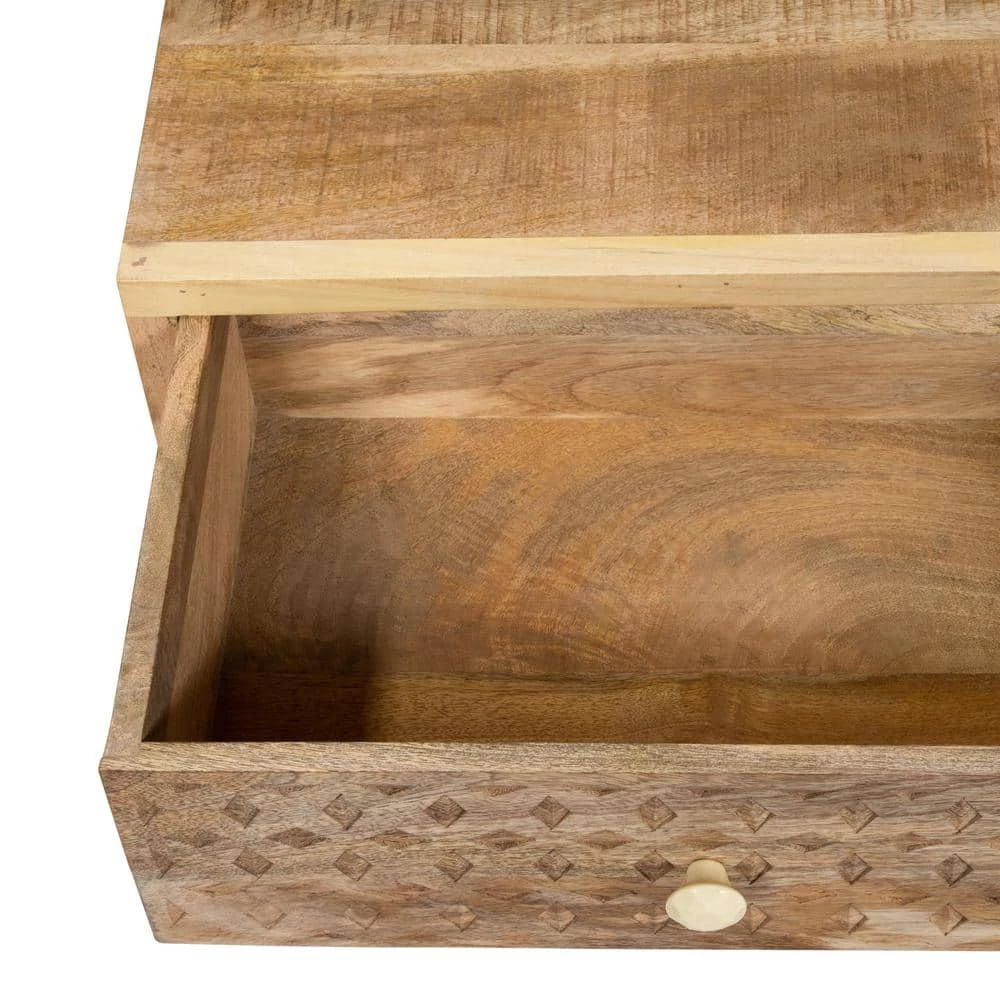 Kirkwood 2-Drawer Natural Tone Nightstand (21.75 in. H x 21.5 in. W x 13.75 in. D) by Furniture of America 6 Kirkwood 2-Drawer Natural Tone Nightstand (21.75 in. H x 21.5 in. W x 13.75 in. D) by Furniture of America - Image 6