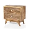 Kirkwood 2-Drawer Natural Tone Nightstand (21.75 in. H x 21.5 in. W x 13.75 in. D) by Furniture of America