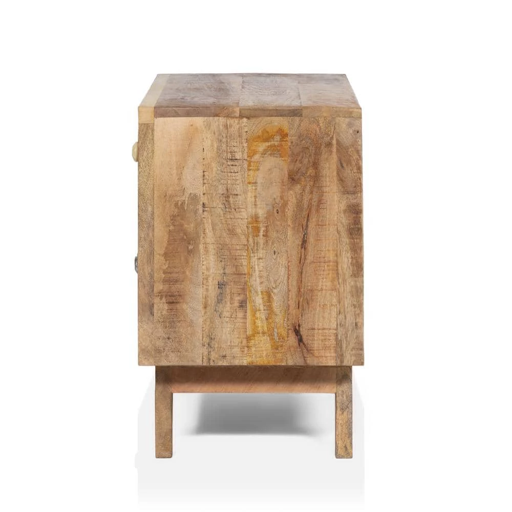 Kirkwood 2-Drawer Natural Tone Nightstand (21.75 in. H x 21.5 in. W x 13.75 in. D) by Furniture of America 2 Kirkwood 2-Drawer Natural Tone Nightstand (21.75 in. H x 21.5 in. W x 13.75 in. D) by Furniture of America - Image 2