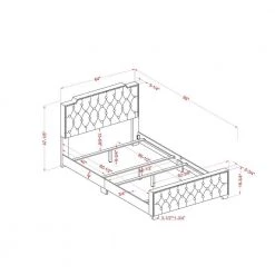 Bernadetta 85 in. W Navy Blue Queen Fabric Frame Upholstered Platform Bed by Furniture of America -Furniture of America Sales Store navy blue queen furniture of america platform beds idf 7213nv q 76 1000