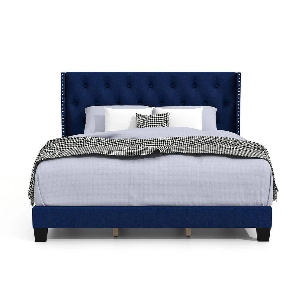 Jayland Blue Twin Panel Bed with Button-tufted Headboard by Furniture of America 3 Jayland Blue Twin Panel Bed with Button-tufted Headboard by Furniture of America - Image 3