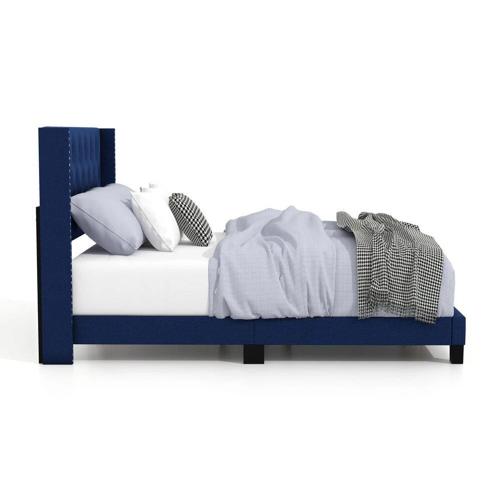 Jayland Blue Twin Panel Bed with Button-tufted Headboard by Furniture of America 2 Jayland Blue Twin Panel Bed with Button-tufted Headboard by Furniture of America - Image 2