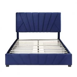 Kimjoy Blue Wood Frame Full Platform Bed with Storage by Furniture of America -Furniture of America Sales Store navy furniture of america platform beds idf 7246nv f 4f 1000