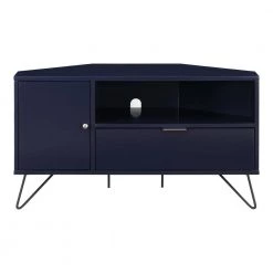 Chappa 41.38 in. Navy Corner TV Stand Fits TV's up to 47.58 in. with Open Shelf by Furniture of America