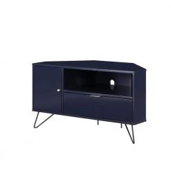 Chappa 41.38 in. Navy Corner TV Stand Fits TV's up to 47.58 in. with Open Shelf by Furniture of America -Furniture of America Sales Store navy furniture of america tv stands idf 5135nv tv c3 1000