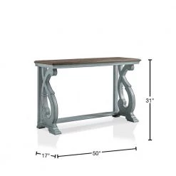 Myrtle 50 in. Oak/Antique Blue Standard Rectangle Wood Console Table with Storage by Furniture of America 8 Myrtle 50 in. Oak/Antique Blue Standard Rectangle Wood Console Table with Storage by Furniture of America -Furniture of America Sales Store oak and antique blue furniture of america console tables idf 4663bl s 40 1000