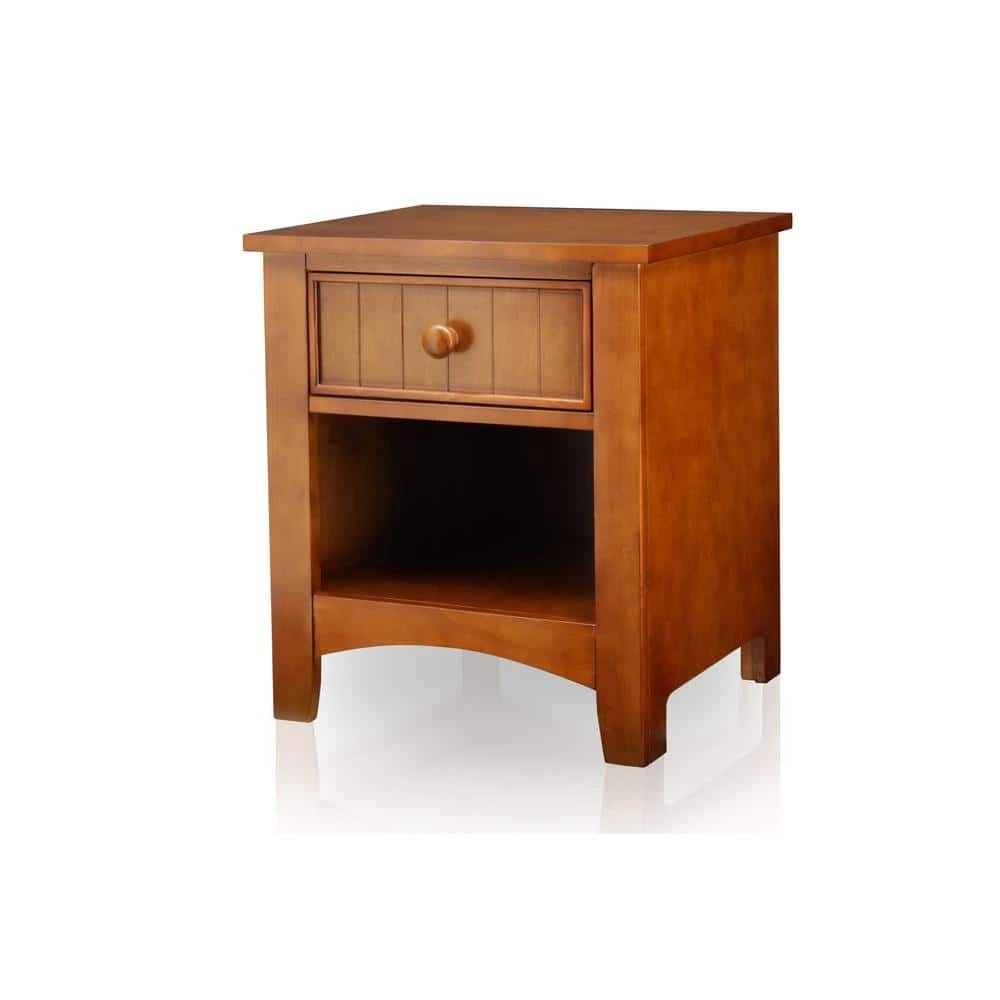 Eavan 1-Drawer Oak Nightstand by Furniture of America 1 Eavan 1-Drawer Oak Nightstand by Furniture of America