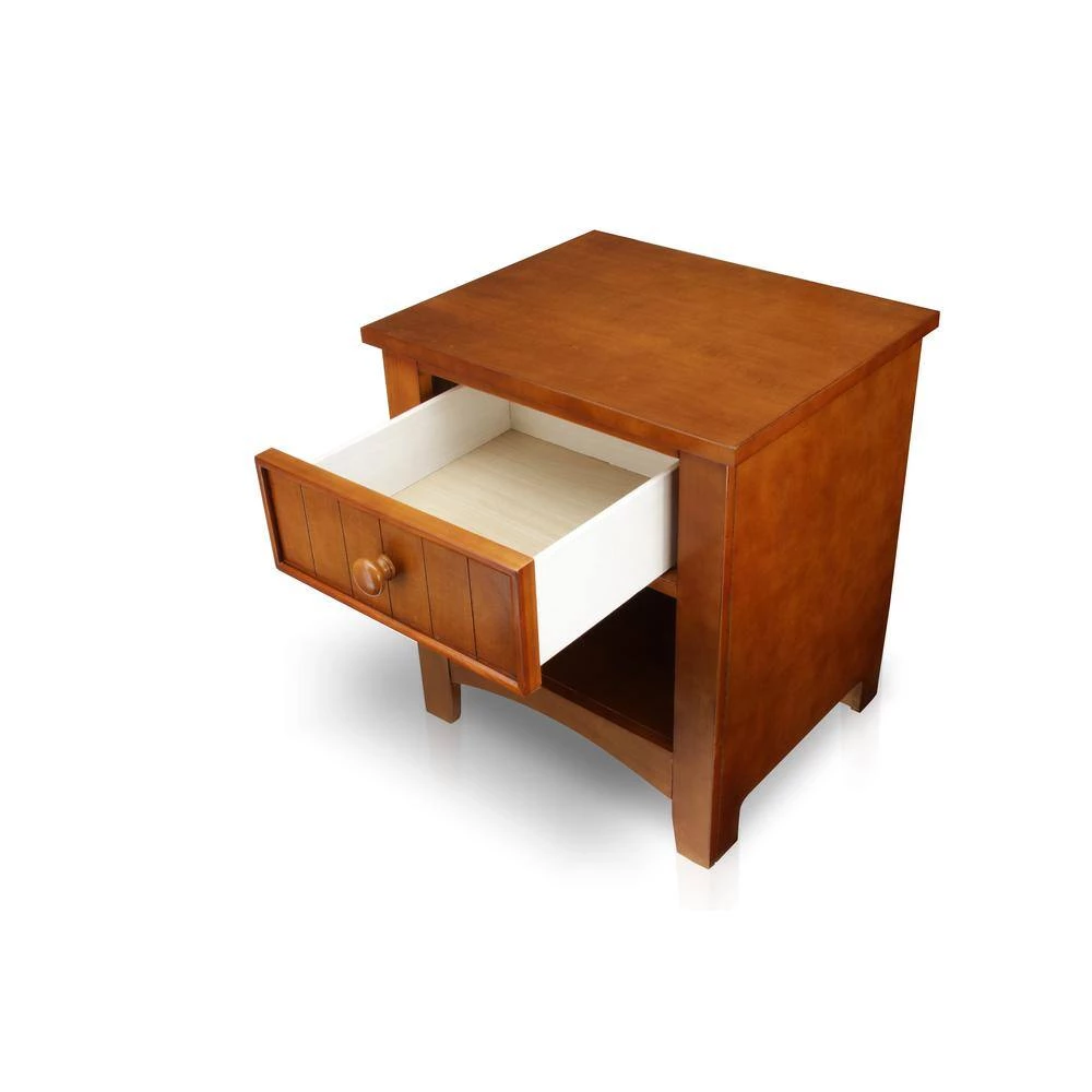 Eavan 1-Drawer Oak Nightstand by Furniture of America 4 Eavan 1-Drawer Oak Nightstand by Furniture of America - Image 4