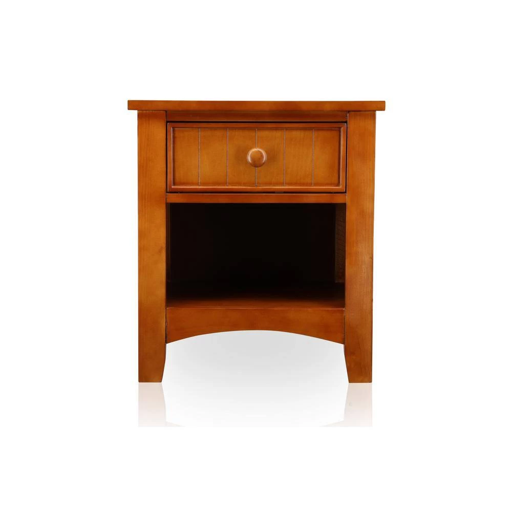 Eavan 1-Drawer Oak Nightstand by Furniture of America 5 Eavan 1-Drawer Oak Nightstand by Furniture of America - Image 5