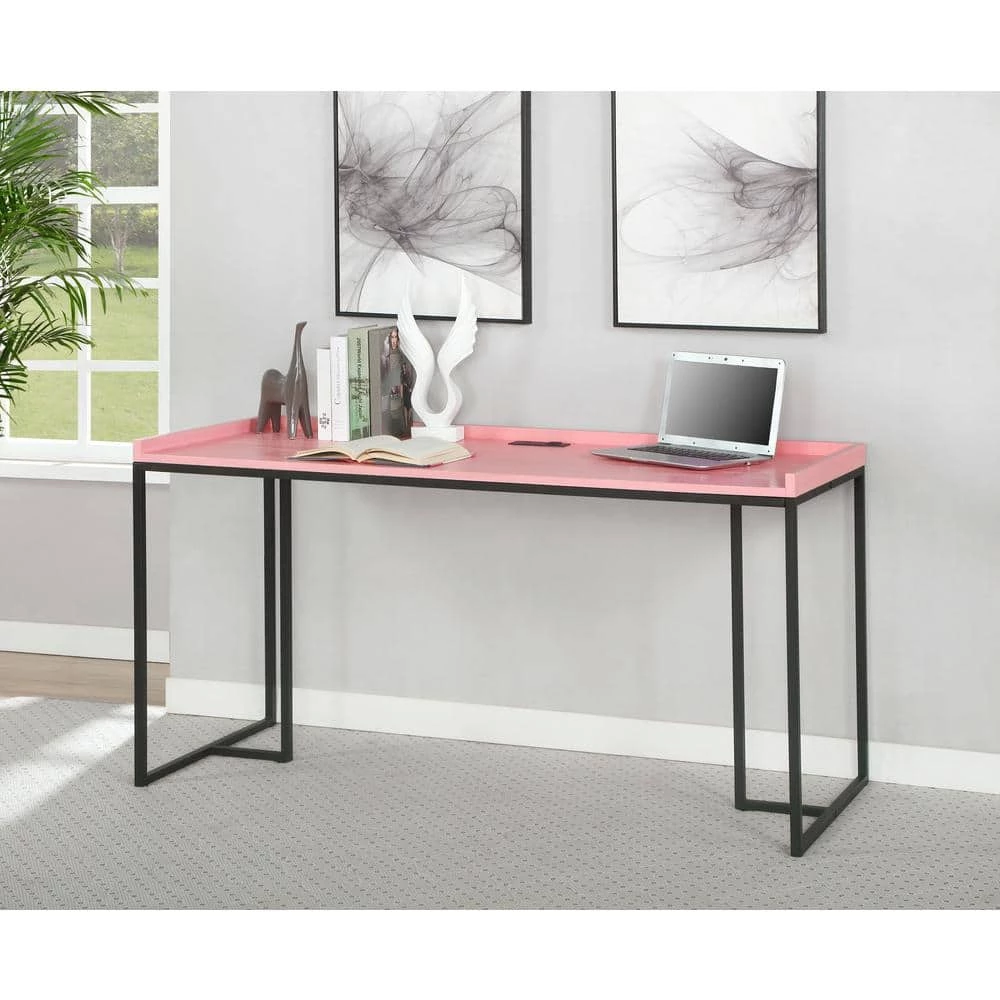 Carcanna 59 in. Rectangular Pink Computer Desk with USB Port by Furniture of America 5 Carcanna 59 in. Rectangular Pink Computer Desk with USB Port by Furniture of America - Image 5