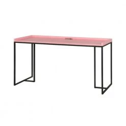 Carcanna 59 in. Rectangular Pink Computer Desk with USB Port by Furniture of America
