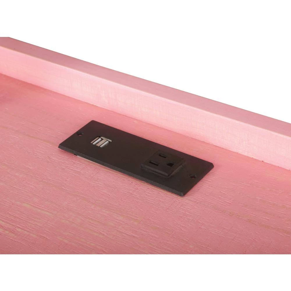 Carcanna 59 in. Rectangular Pink Computer Desk with USB Port by Furniture of America 4 Carcanna 59 in. Rectangular Pink Computer Desk with USB Port by Furniture of America - Image 4