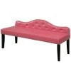 Sherrill Pink Bench with Tufted Back (27.5 in. H X 64 in. W X 21 in. D) by Furniture of America