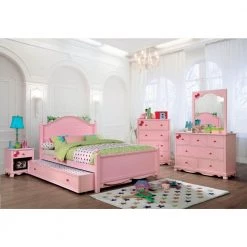 Alpine Rose Pink Wood Twin Bed by Furniture of America 5 Alpine Rose Pink Wood Twin Bed by Furniture of America -Furniture of America Sales Store pink furniture of america kids beds idf 7159pk t 31 1000