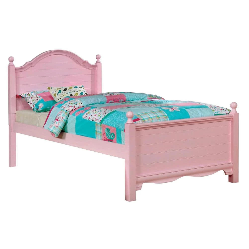 Alpine Rose Pink Wood Twin Bed by Furniture of America 1 Alpine Rose Pink Wood Twin Bed by Furniture of America