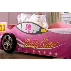 Meera Pink Twin Race Car Bed by Furniture of America 17 Meera Pink Twin Race Car Bed by Furniture of America -Furniture of America Sales Store pink furniture of america kids beds idf 7642 1f 1000