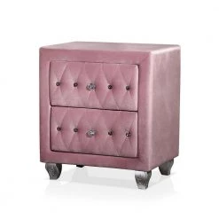 Nesika 2-Drawer Black Nightstand and Care Kit (26 in. H x 23 in. W x 17.5 in. D) by Furniture of America