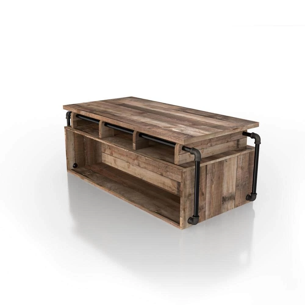 Beah 52 in. Reclaimed Barnwood Large Rectangle Wood Coffee Table with Lift Top by Furniture of America 9 Beah 52 in. Reclaimed Barnwood Large Rectangle Wood Coffee Table with Lift Top by Furniture of America - Image 9
