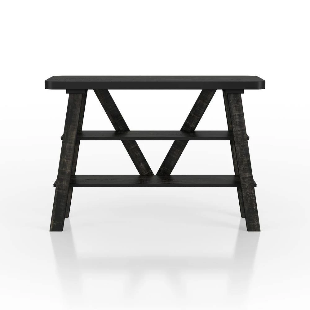 Novah 47 in W. Reclaimed Black Oak 33 in H. Rectangle PB Console Table by Furniture of America 2 Novah 47 in W. Reclaimed Black Oak 33 in H. Rectangle PB Console Table by Furniture of America - Image 2