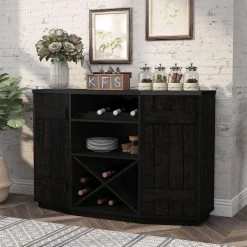 Shutler Reclaimed Black Oak Buffet with 2 Shelves by Furniture of America -Furniture of America Sales Store reclaimed black oak furniture of america sideboards buffet tables ynj 2170c40 1f 1000