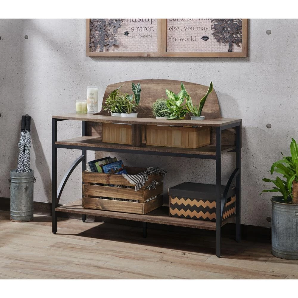 Christoff Reclaimed Oak Console Table by Furniture of America 2 Christoff Reclaimed Oak Console Table by Furniture of America - Image 2