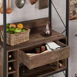 Grazellia Reclaimed Oak Baker's Rack with 4-Shelves by Furniture of America -Furniture of America Sales Store reclaimed oak furniture of america baker s racks ynj 18715c25 77 1000