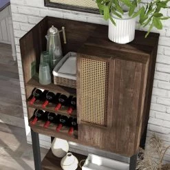 Mangoro 8-Bottle Reclaimed Oak Wine Cabinet by Furniture of America -Furniture of America Sales Store reclaimed oak furniture of america bar cabinets fgi 18711c25 1f 1000