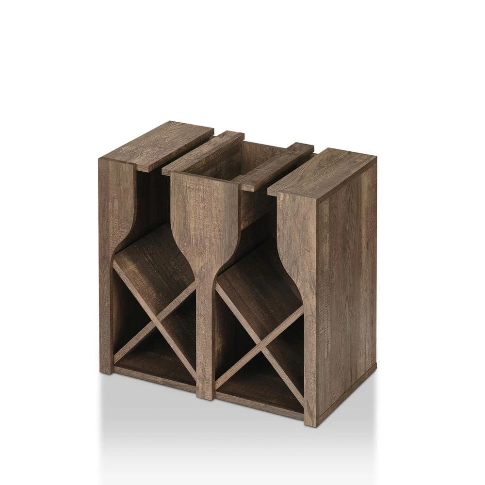 Sacha 8-Bottle Reclaimed Oak Hanging Wine Rack by Furniture of America 1 Sacha 8-Bottle Reclaimed Oak Hanging Wine Rack by Furniture of America