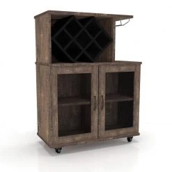 Ari Reclaimed Oak Mobile Mini Bar with Wine Rack by Furniture of America 13 Ari Reclaimed Oak Mobile Mini Bar with Wine Rack by Furniture of America -Furniture of America Sales Store reclaimed oak furniture of america bar carts hfw 1979c25 4f 1000