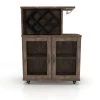 Ari Reclaimed Oak Mobile Mini Bar with Wine Rack by Furniture of America