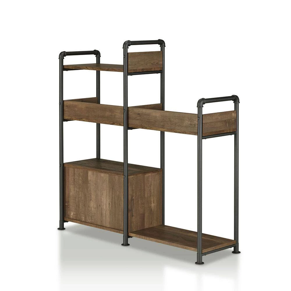 Verdana 47.24 in. Wide Reclaimed Oak 6-Shelf Standard Bookcase by Furniture of America 4 Verdana 47.24 in. Wide Reclaimed Oak 6-Shelf Standard Bookcase by Furniture of America - Image 4