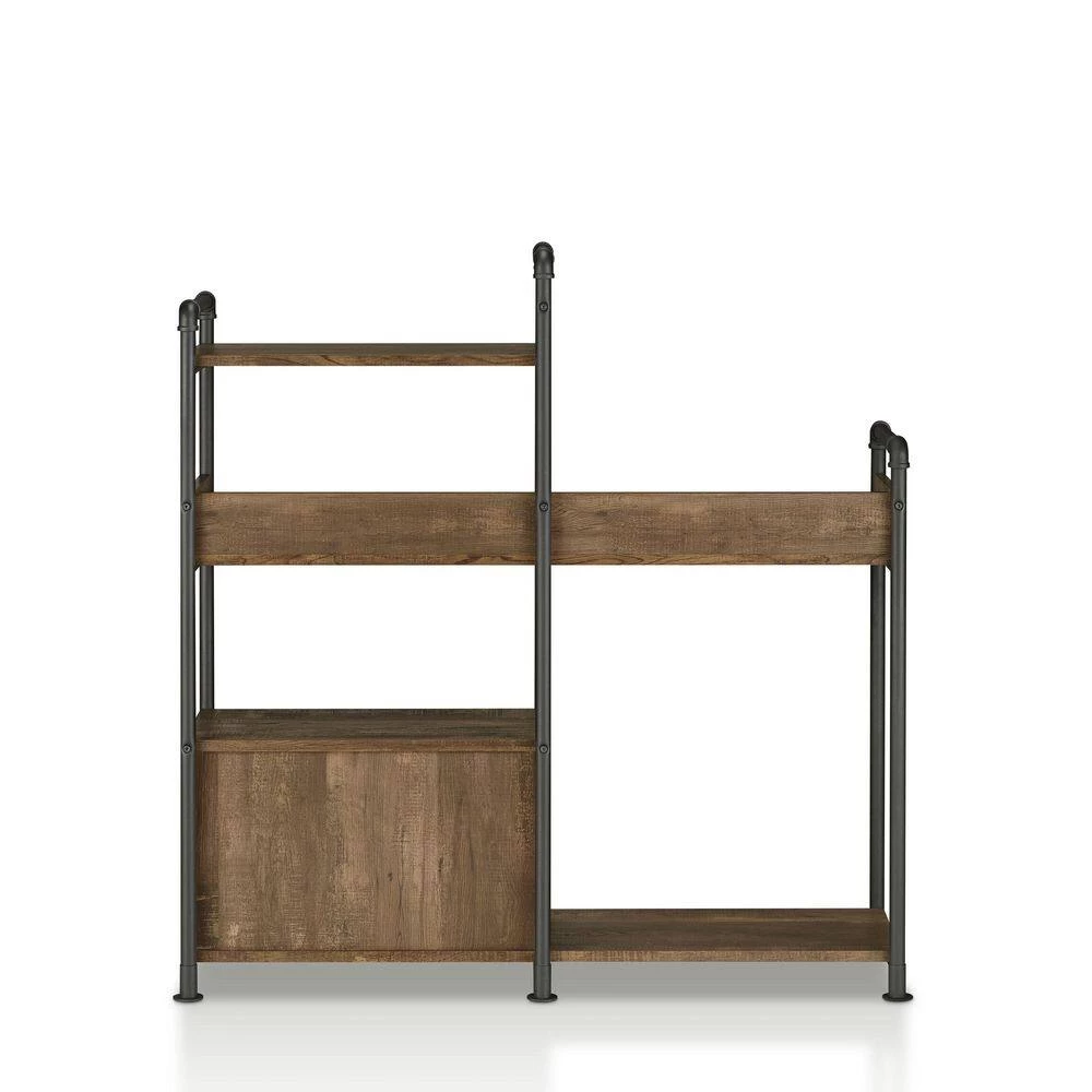 Verdana 47.24 in. Wide Reclaimed Oak 6-Shelf Standard Bookcase by Furniture of America 2 Verdana 47.24 in. Wide Reclaimed Oak 6-Shelf Standard Bookcase by Furniture of America - Image 2