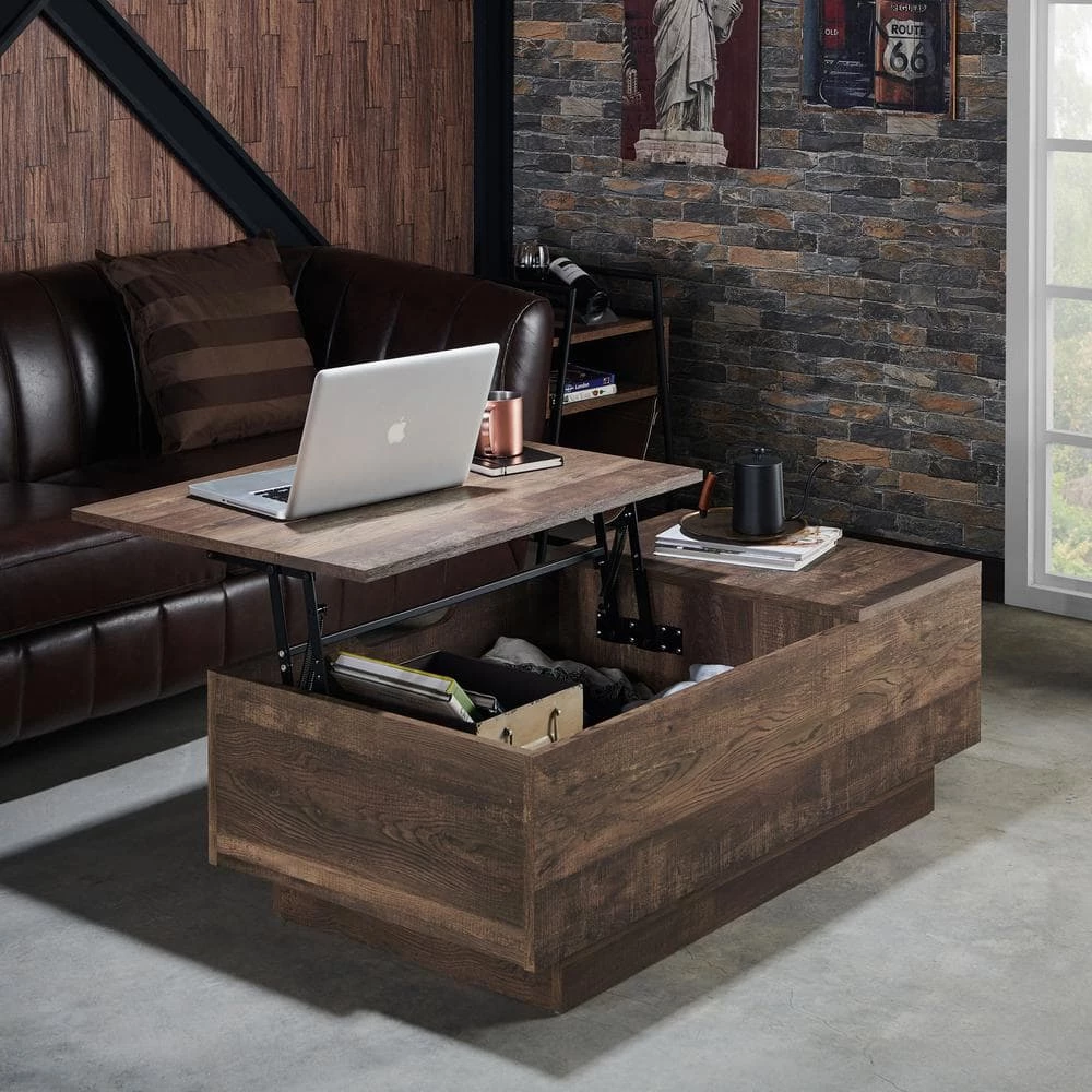 Klondike 47.32 in. Reclaimed Oak Rectangle Wood Coffee Table with Lift Top by Furniture of America 5 Klondike 47.32 in. Reclaimed Oak Rectangle Wood Coffee Table with Lift Top by Furniture of America - Image 5