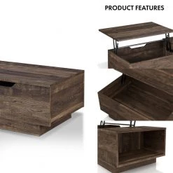 Klondike 47.32 in. Reclaimed Oak Rectangle Wood Coffee Table with Lift Top by Furniture of America 14 Klondike 47.32 in. Reclaimed Oak Rectangle Wood Coffee Table with Lift Top by Furniture of America -Furniture of America Sales Store reclaimed oak furniture of america coffee tables ynj 1893c25 44 1000