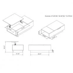 Klondike 47.32 in. Reclaimed Oak Rectangle Wood Coffee Table with Lift Top by Furniture of America 16 Klondike 47.32 in. Reclaimed Oak Rectangle Wood Coffee Table with Lift Top by Furniture of America -Furniture of America Sales Store reclaimed oak furniture of america coffee tables ynj 1893c25 76 1000