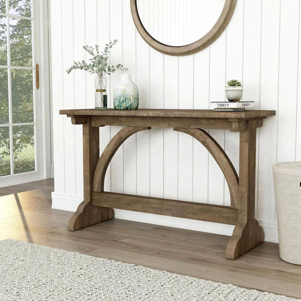 Hava 48 in. Reclaimed Oak Rectangle Console Table by Furniture of America 6 Hava 48 in. Reclaimed Oak Rectangle Console Table by Furniture of America - Image 6