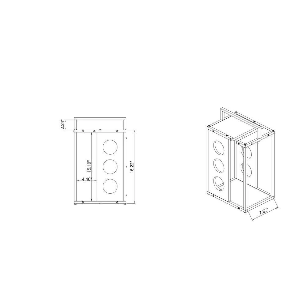 Laurel Hill 3-Bottle Brown Wine Rack by Furniture of America 5 Laurel Hill 3-Bottle Brown Wine Rack by Furniture of America - Image 5