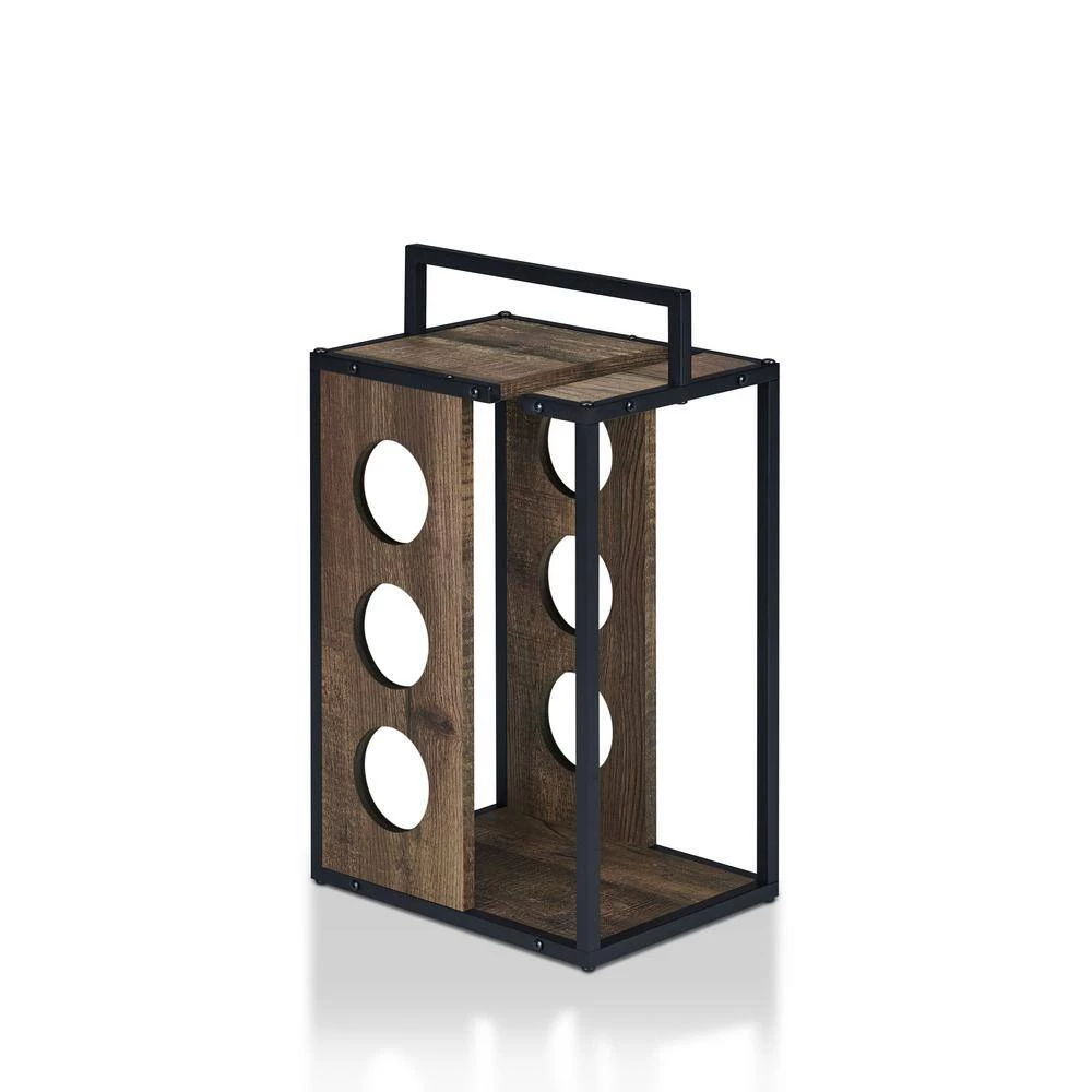 Laurel Hill 3-Bottle Brown Wine Rack by Furniture of America 3 Laurel Hill 3-Bottle Brown Wine Rack by Furniture of America - Image 3